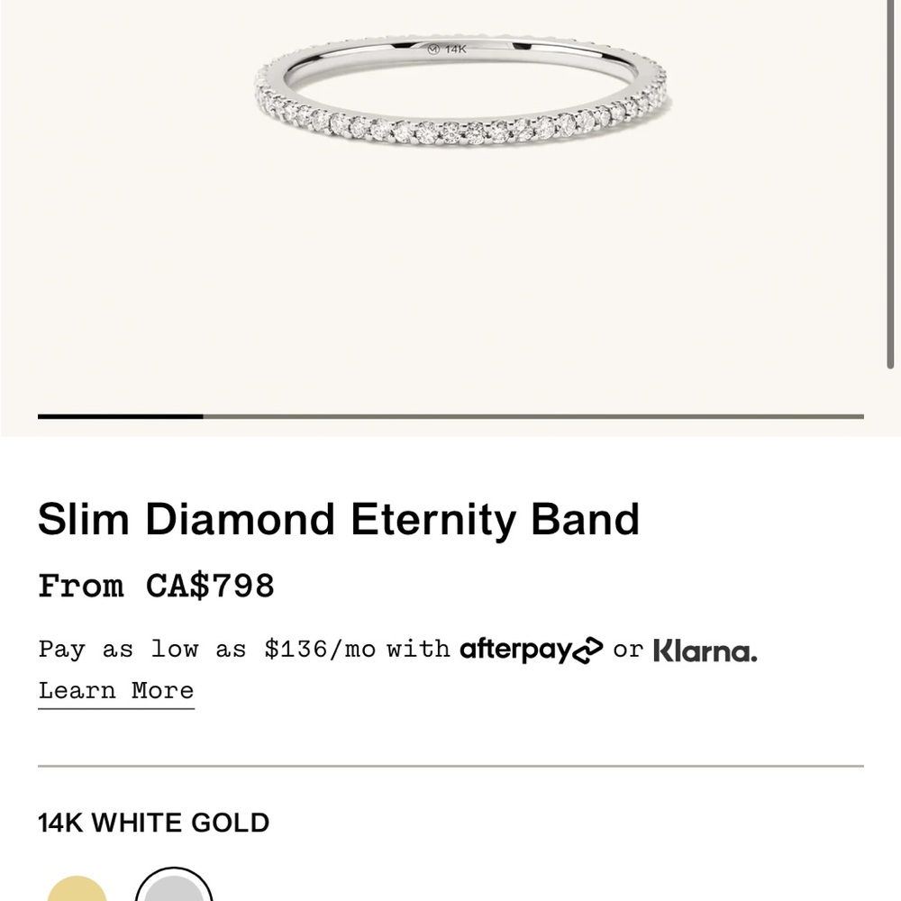 Mejuri White Diamond Eternity Ring Elegant Jewelry